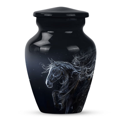  Horse Urn for adult ashes, customizable with engraved names