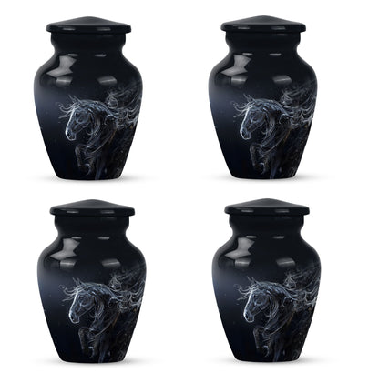  Horse Urn for adult ashes, customizable with engraved names