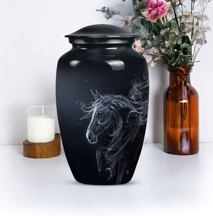  Horse Urn for adult ashes, customizable with engraved names