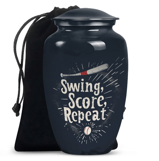 10-inch classic baseball urn for burial, capable 