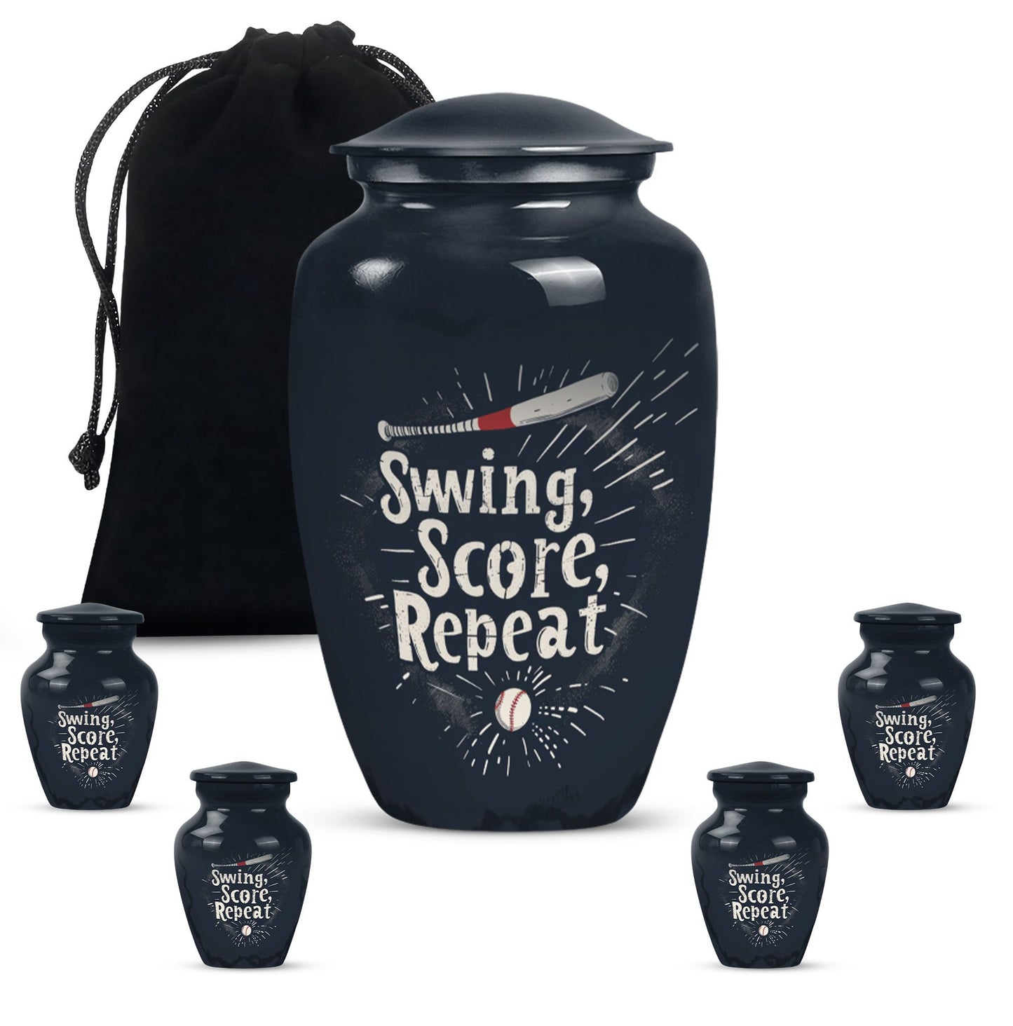 10-inch classic baseball urn for burial, capable 