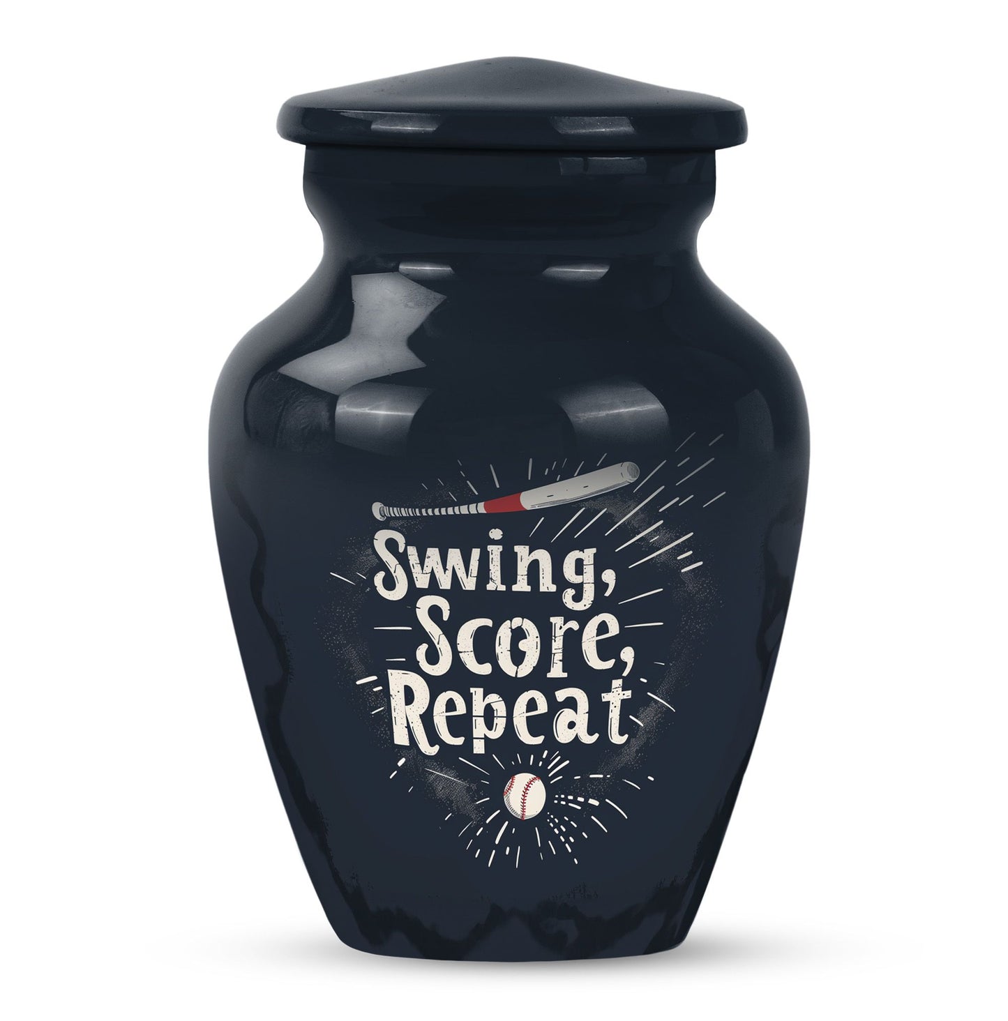 10-inch classic baseball urn for burial, capable 