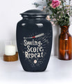 10-inch classic baseball urn for burial, capable 
