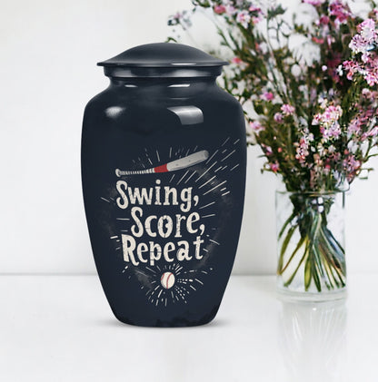 10-inch classic baseball urn for burial, capable 