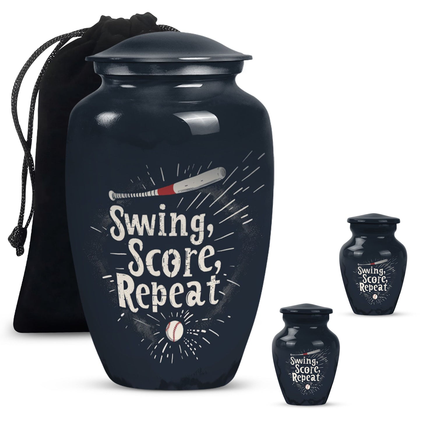 10-inch classic baseball urn for burial, capable 