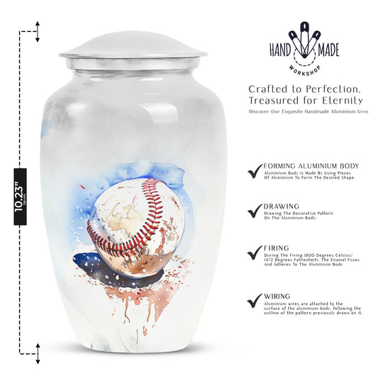 Image of a 10-inch classic baseball urn.