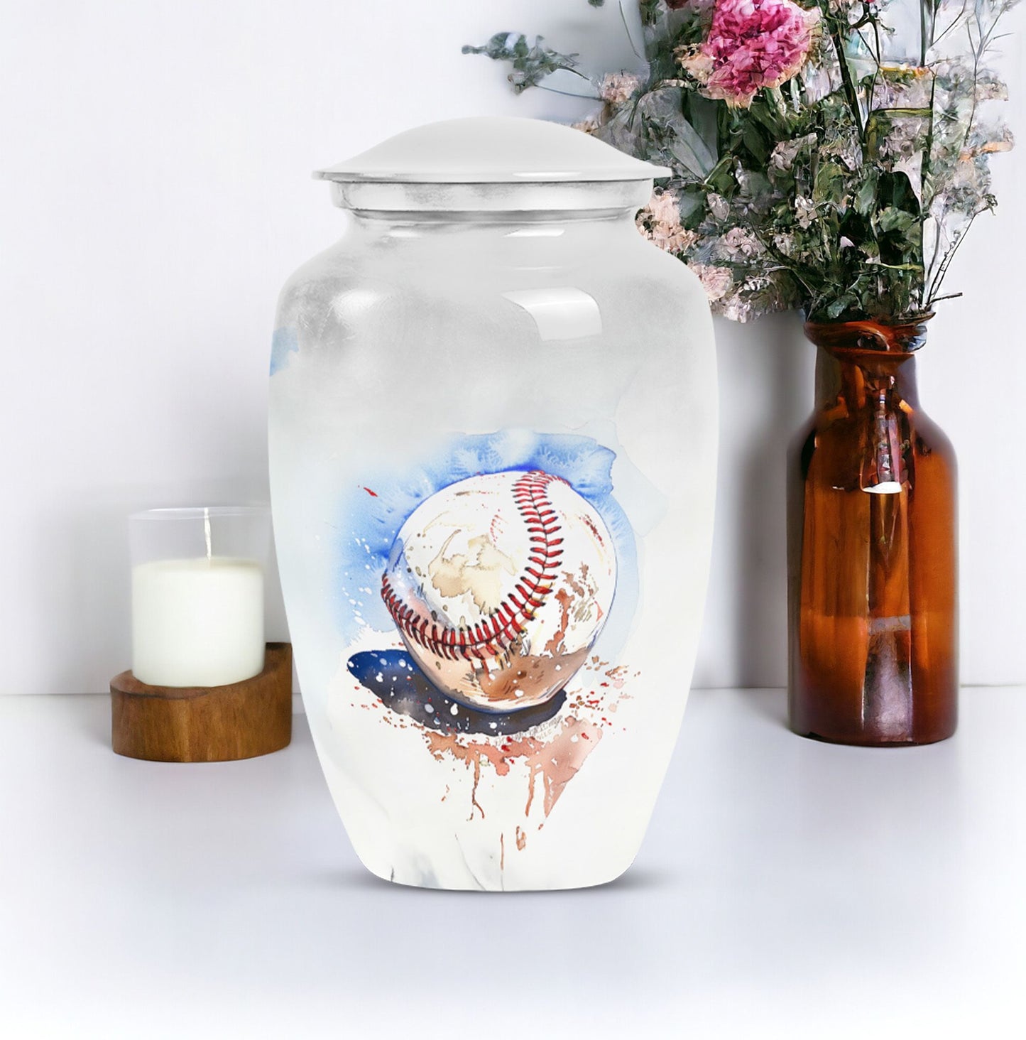 Image of a 10-inch classic baseball urn.