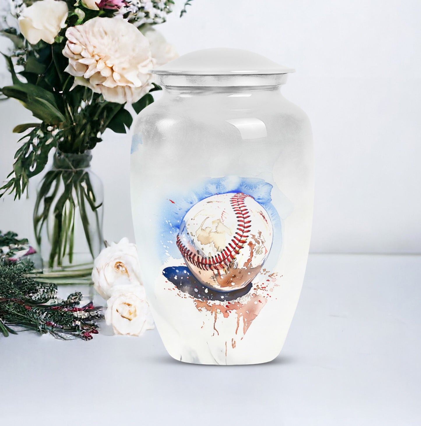 Image of a 10-inch classic baseball urn.