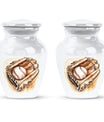Classic 10-inch baseball cremation urn in abstract design, 