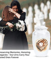 Classic 10-inch baseball cremation urn in abstract design, 