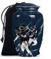 Classic baseball urn.