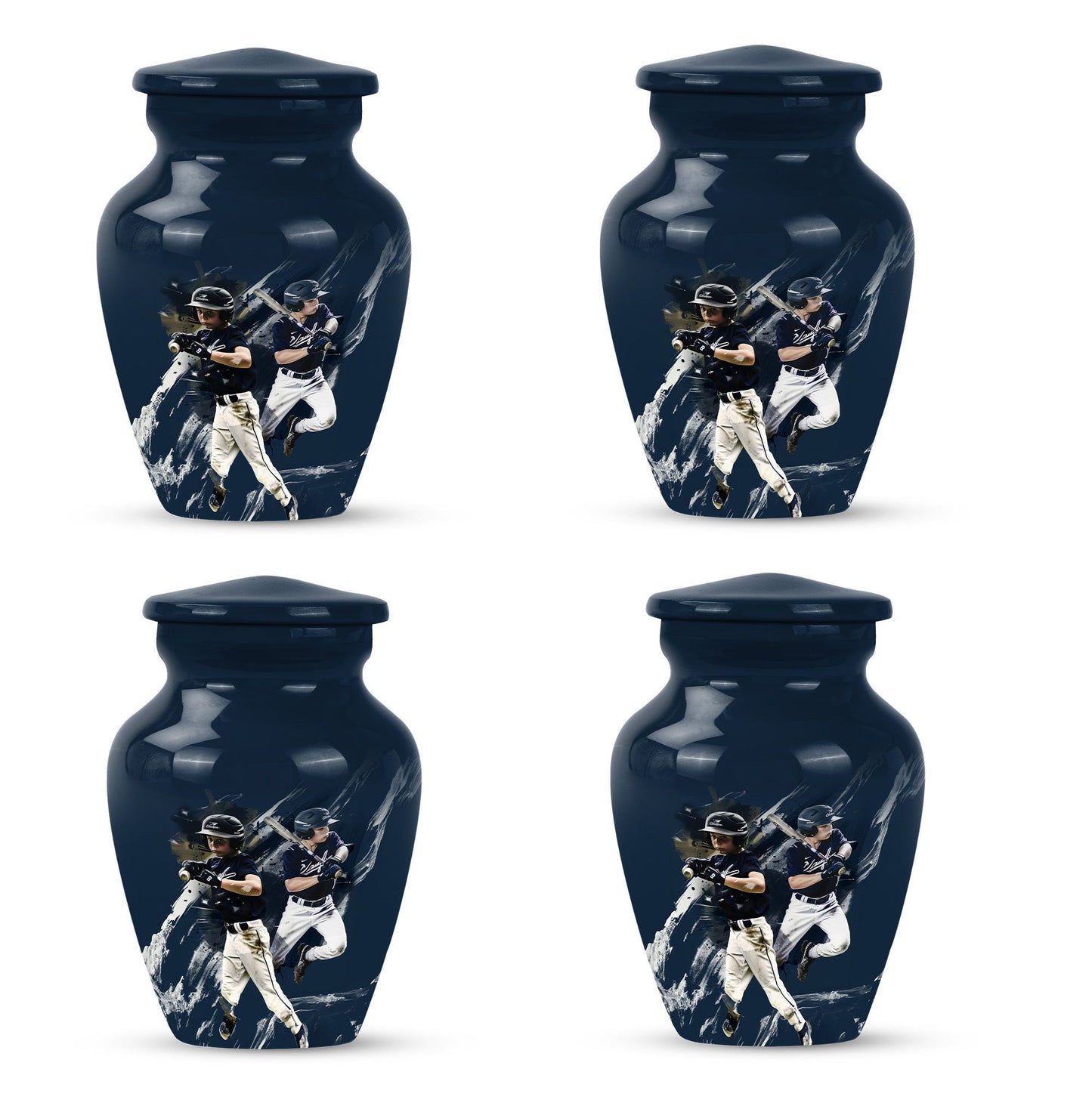 Classic baseball urn.