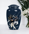 Classic baseball urn.