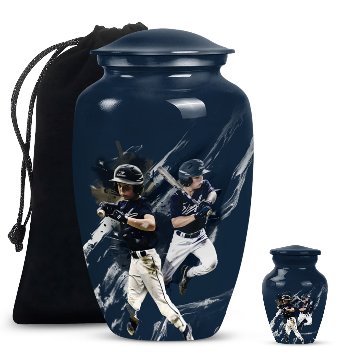 Classic baseball urn.