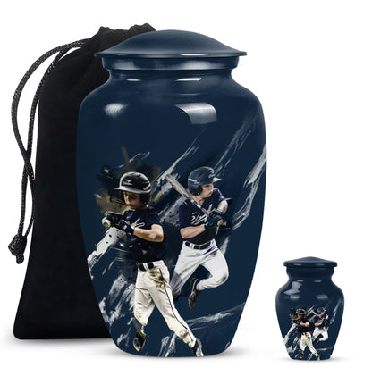Classic baseball urn.