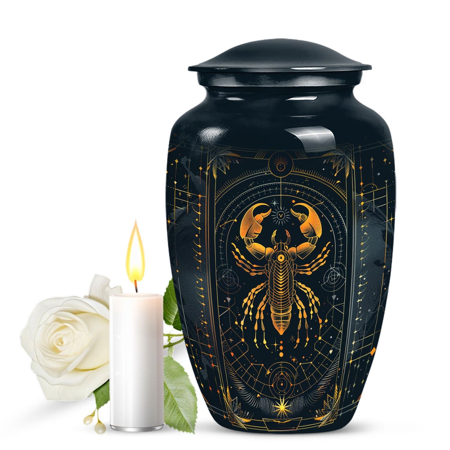 Classic 10 inch Zodiac Urn, memorial large
