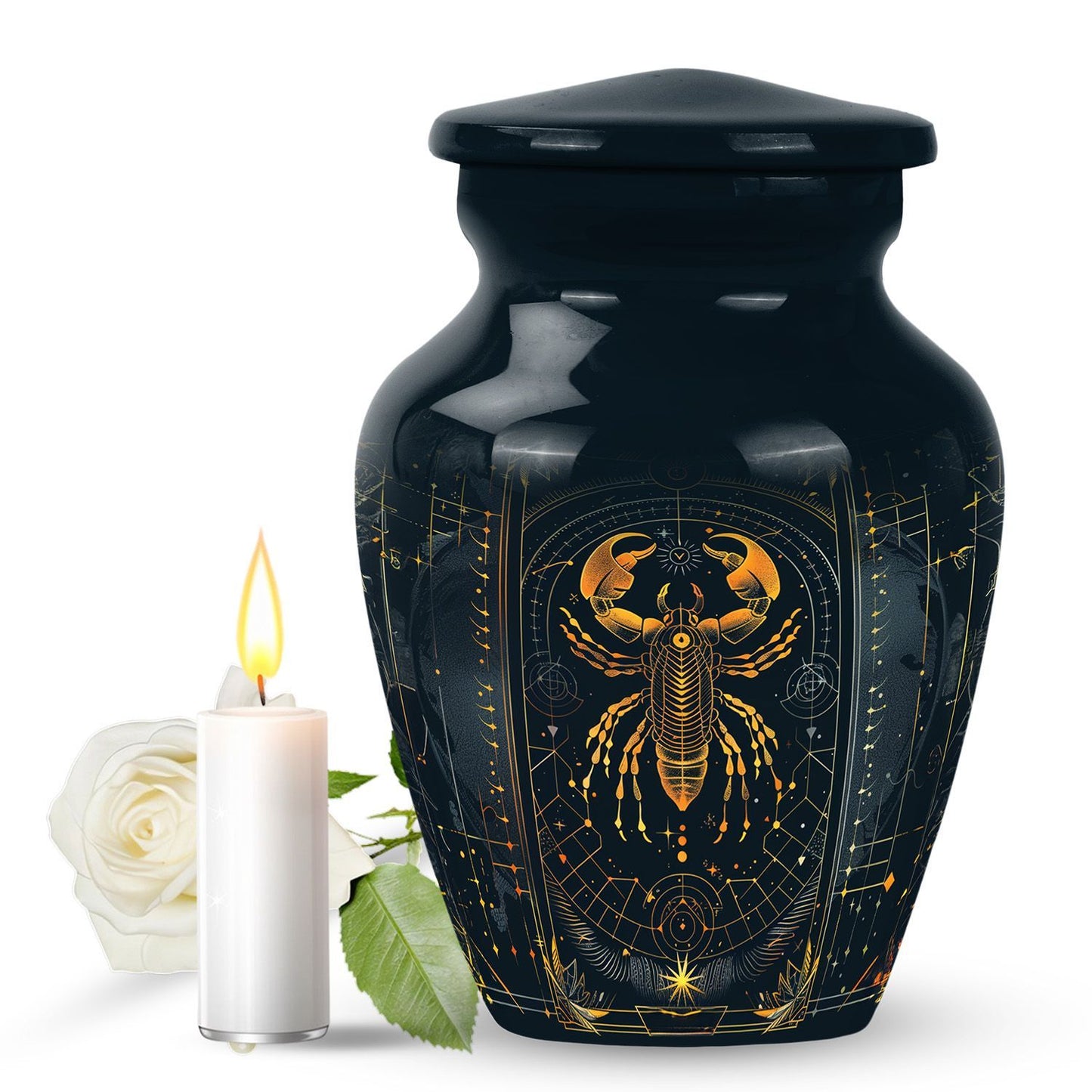 Classic 10 inch Zodiac Urn, memorial large