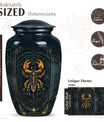 Classic 10 inch Zodiac Urn, memorial large