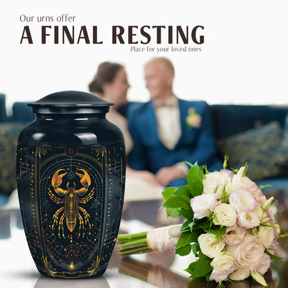 Classic 10 inch Zodiac Urn, memorial large