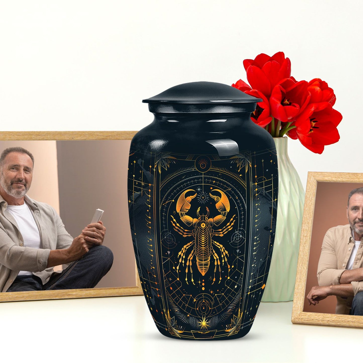 Classic 10 inch Zodiac Urn, memorial large
