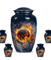 10-inch classic abstract basketball urn.