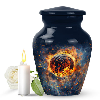 10-inch classic abstract basketball urn.