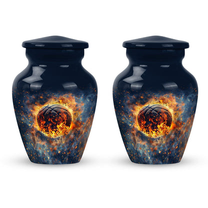 10-inch classic abstract basketball urn.