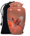 Classic Aluminium Cardinal Bird Urn,