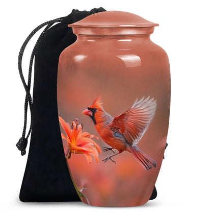 Classic Aluminium Cardinal Bird Urn,