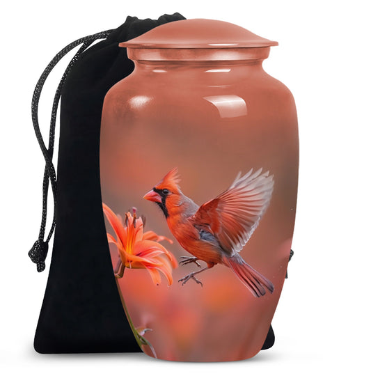 Classic Aluminium Cardinal Bird Urn,