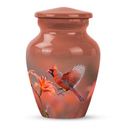 Classic Aluminium Cardinal Bird Urn,