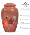 Classic Aluminium Cardinal Bird Urn,