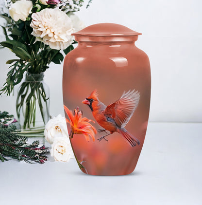 Classic Aluminium Cardinal Bird Urn,