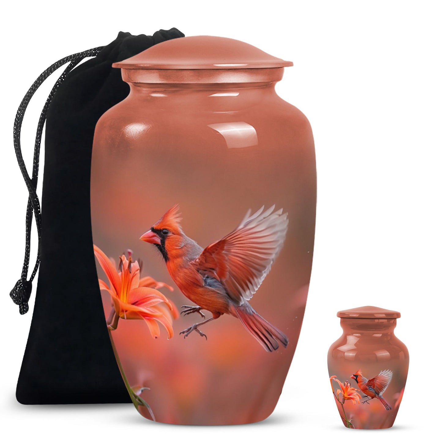Classic Aluminium Cardinal Bird Urn,