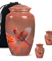 Classic Aluminium Cardinal Bird Urn,