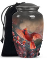 Cardinal Bird Urn for cremation ashes.