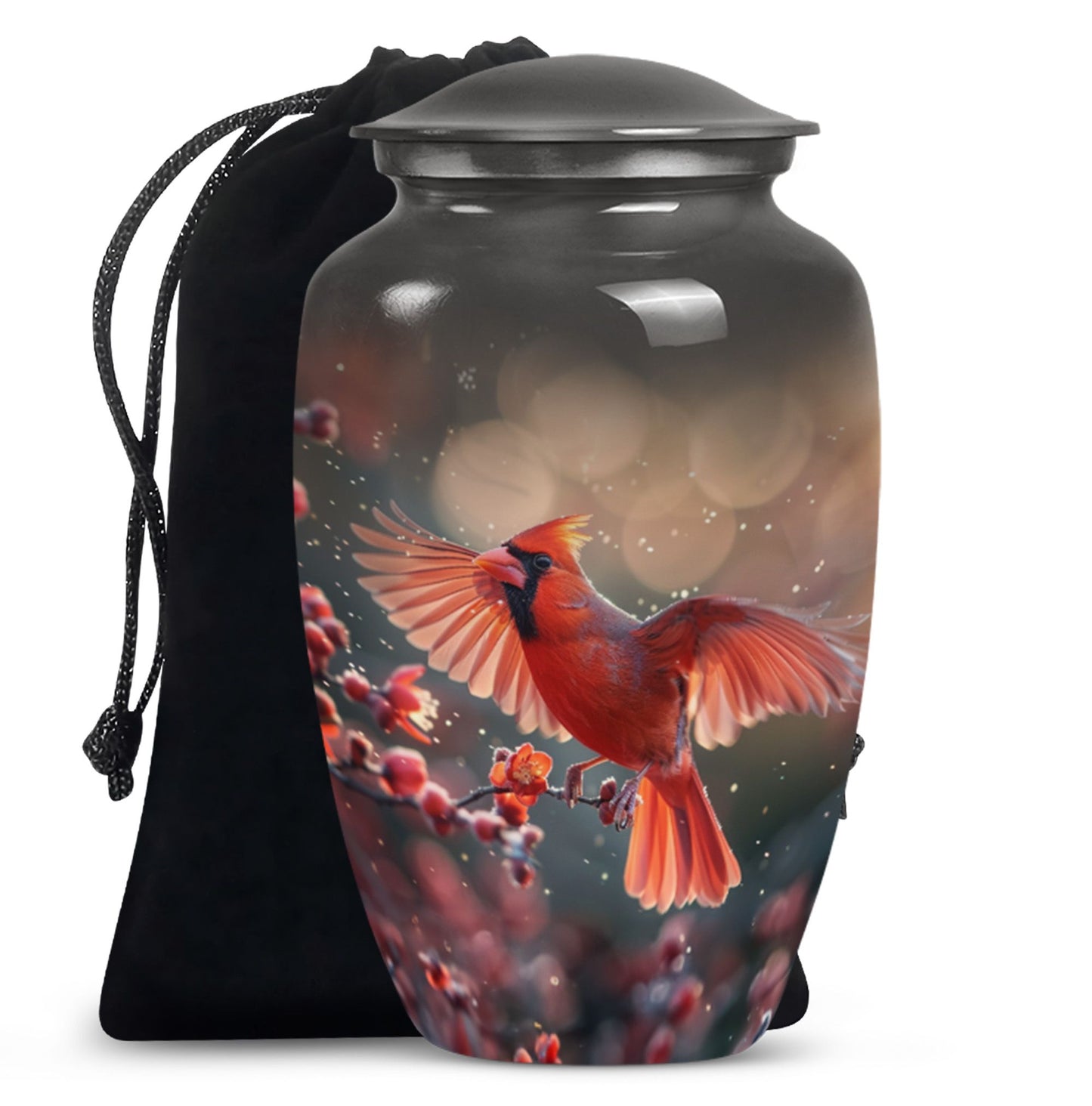Cardinal Bird Urn for cremation ashes.
