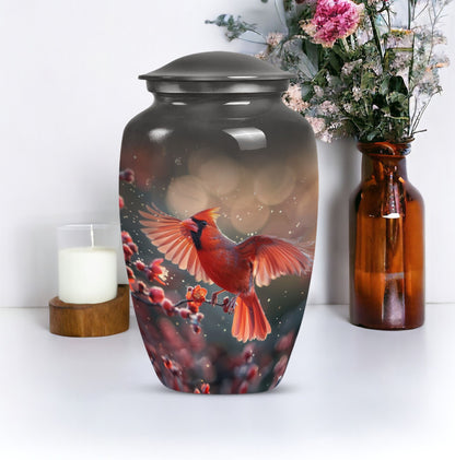 Cardinal Bird Urn for cremation ashes.