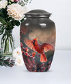 Cardinal Bird Urn for cremation ashes.