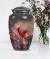Cardinal Bird Urn for cremation ashes.