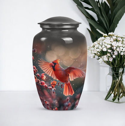 Cardinal Bird Urn for cremation ashes.