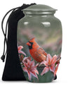 Classic 10 inch Cardinal Bird Urn.