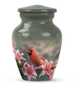 Classic 10 inch Cardinal Bird Urn.