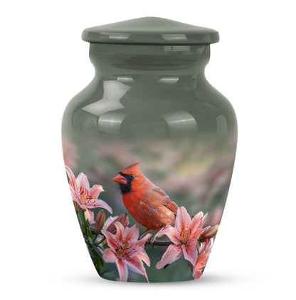 Classic 10 inch Cardinal Bird Urn.