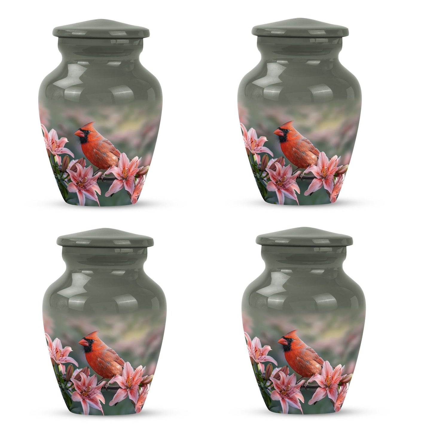 Classic 10 inch Cardinal Bird Urn.