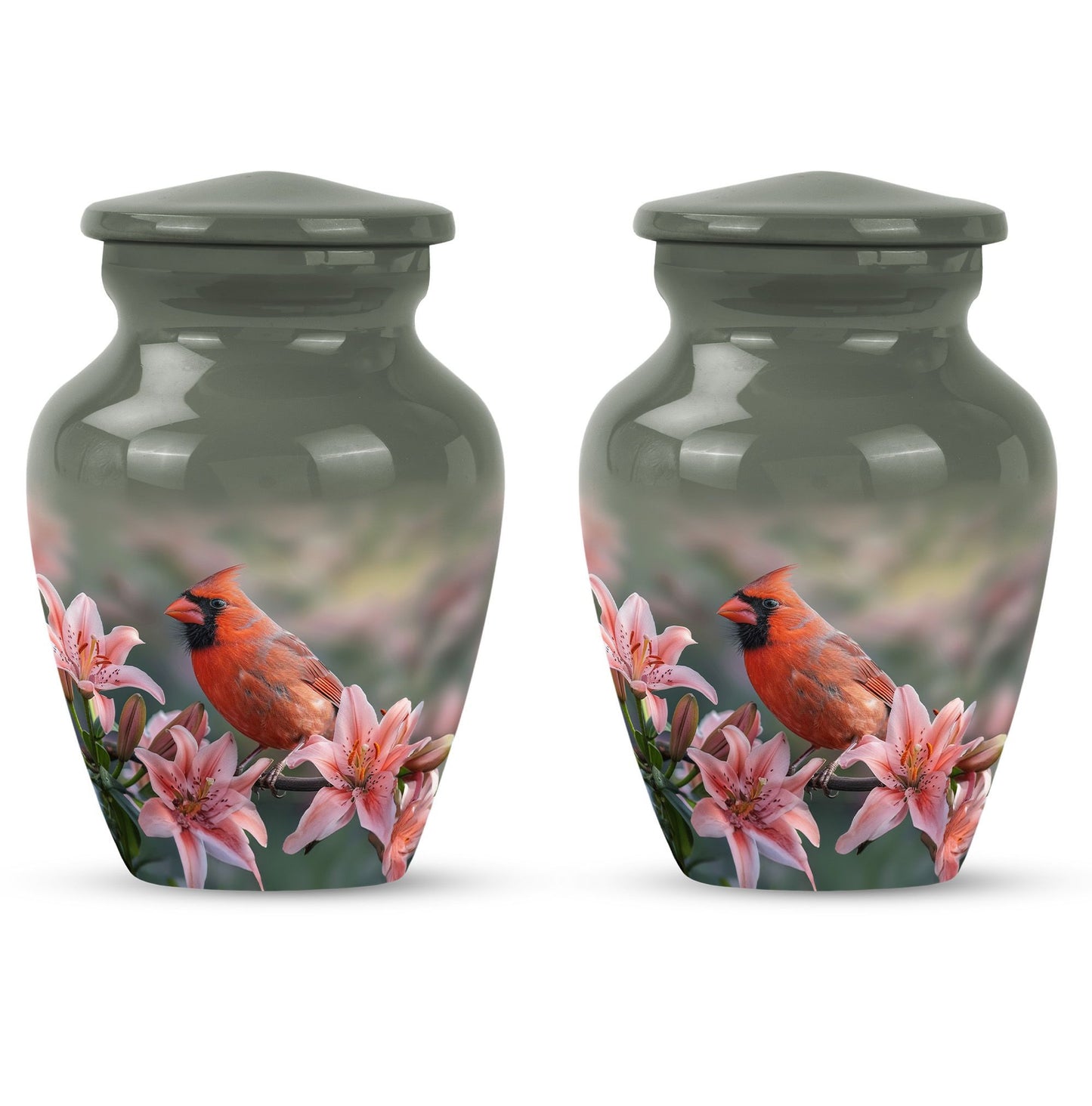 Classic 10 inch Cardinal Bird Urn.