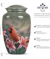 Classic 10 inch Cardinal Bird Urn.