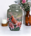 Classic 10 inch Cardinal Bird Urn.