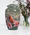 Classic 10 inch Cardinal Bird Urn.