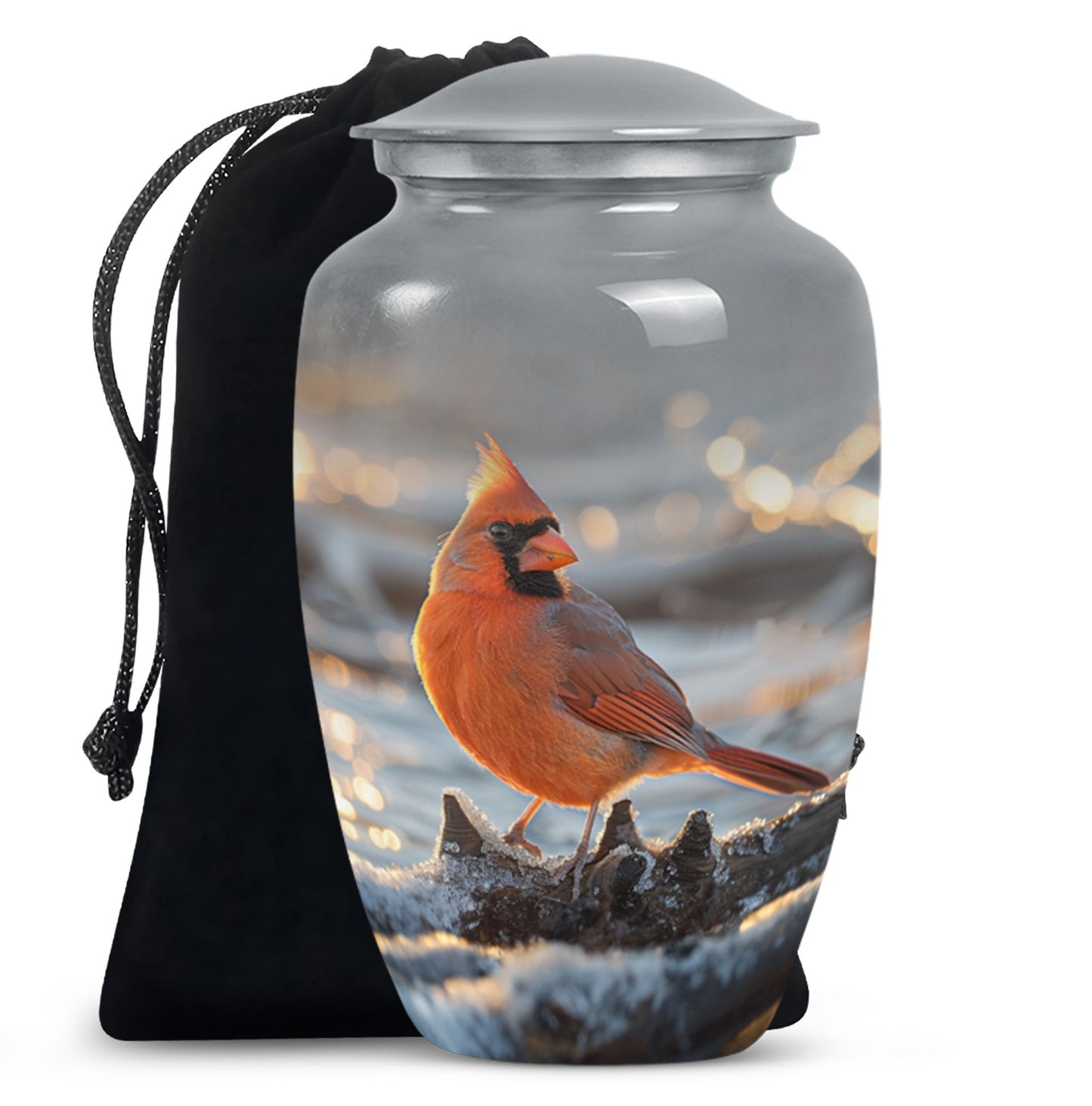 10-inch Cardinal bird urn